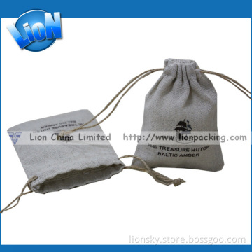 Drawstring Cotton Linen Bag for Packing Jewelry (L-073)